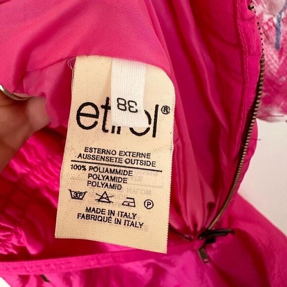 Etirel Vintage 1980s/90s Abstract Retro Pink Women’s Ski One Piece Snowsuit - Picture 13 of 16
